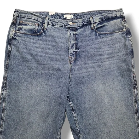 Good American Good Skate Jeans Womens 28 High Rise Loose Leg Step Insert Outseam